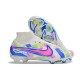 Cheap Nike Air Zoom Mercurial Superfly 9 Elite FG High Top Soccer Shoes White Blue Pink Sale