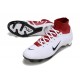 Cheap Nike Air Zoom Mercurial Superfly 9 Elite FG High Top Soccer Shoes White Red Black Sale