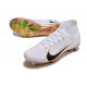 Cheap Nike Air Zoom Mercurial Superfly 9 Elite FG High Top Soccer Shoes White Yellow Sale