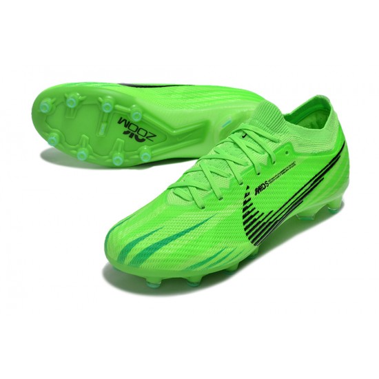 Cheap Nike Air Zoom Mercurial Vapor 15 Elite AG Low Soccer Shoes Green Black Sale