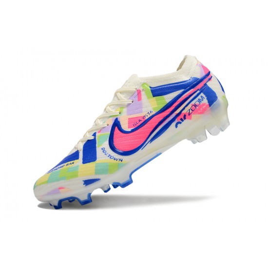 Cheap Nike Air Zoom Mercurial Vapor 15 Elite FG Beige Pink Blue Low Soccer Shoes Sale