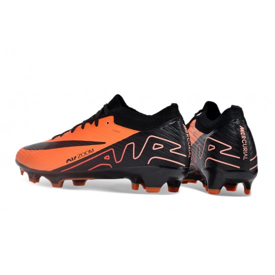 Cheap Nike Air Zoom Mercurial Vapor 15 Elite FG Low Soccer Shoes Black Orange Sale