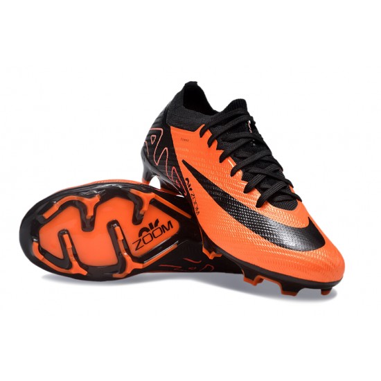 Cheap Nike Air Zoom Mercurial Vapor 15 Elite FG Low Soccer Shoes Black Orange Sale