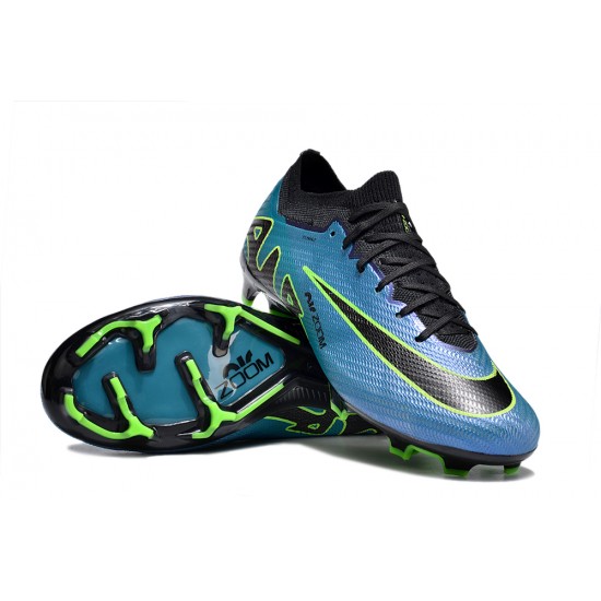 Cheap Nike Air Zoom Mercurial Vapor 15 Elite FG Low Soccer Shoes Blue Black Green Sale