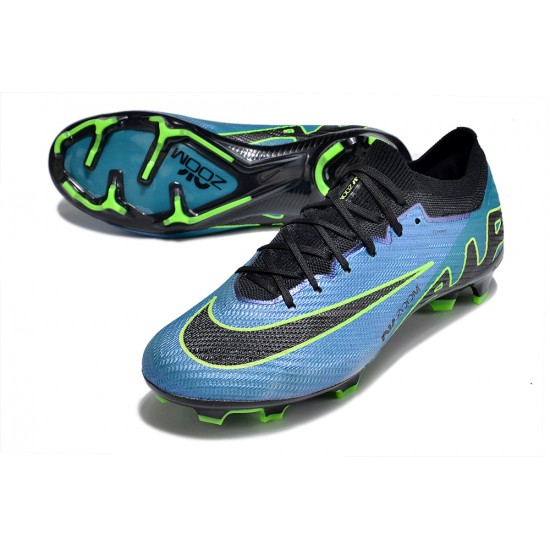 Cheap Nike Air Zoom Mercurial Vapor 15 Elite FG Low Soccer Shoes Blue Black Green Sale