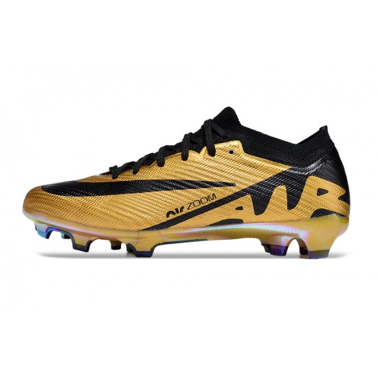 Cheap Nike Air Zoom Mercurial Vapor 15 Elite FG Low Soccer Shoes Gold Black Sale