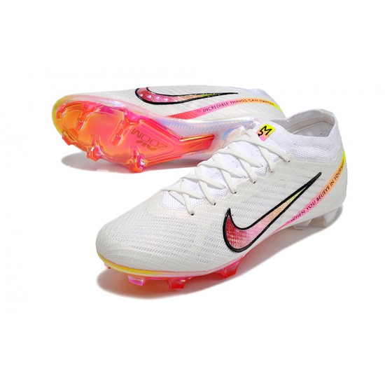 Cheap Nike Air Zoom Mercurial Vapor 15 Elite FG Low Soccer Shoes White Peach Sale