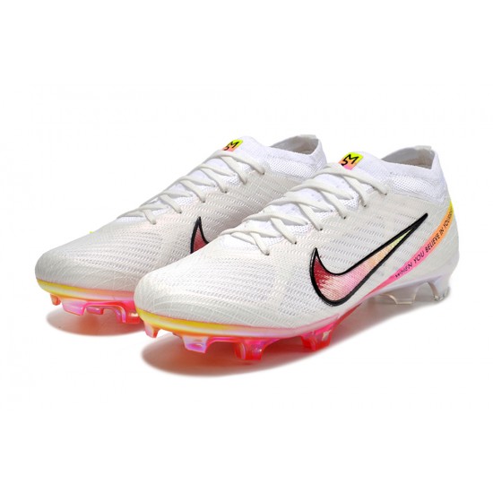 Cheap Nike Air Zoom Mercurial Vapor 15 Elite FG Low Soccer Shoes White Peach Sale