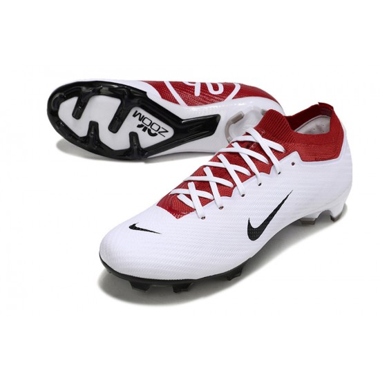 Cheap Nike Air Zoom Mercurial Vapor 15 Elite FG Low Soccer Shoes White Red Black Sale