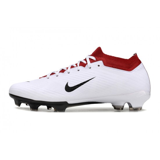 Cheap Nike Air Zoom Mercurial Vapor 15 Elite FG Low Soccer Shoes White Red Black Sale