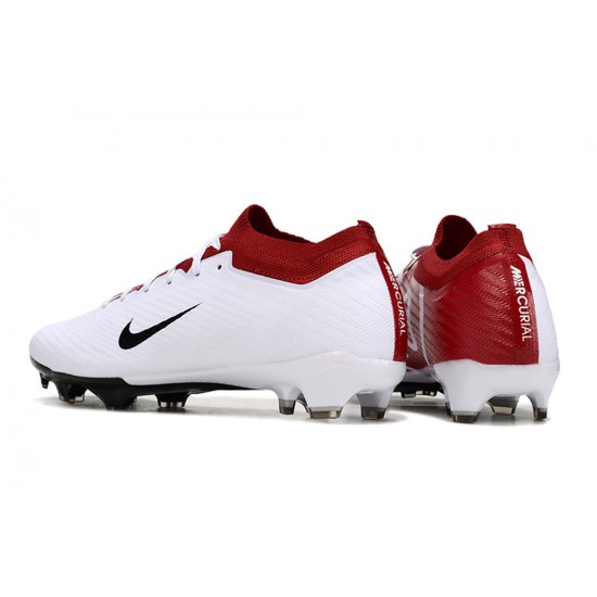 Cheap Nike Air Zoom Mercurial Vapor 15 Elite FG Low Soccer Shoes White Red Black Sale