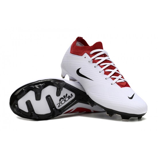 Cheap Nike Air Zoom Mercurial Vapor 15 Elite FG Low Soccer Shoes White Red Black Sale