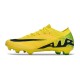 Cheap Nike Air Zoom Mercurial Vapor 15 Elite FG Low Soccer Shoes Yellow Black Sale