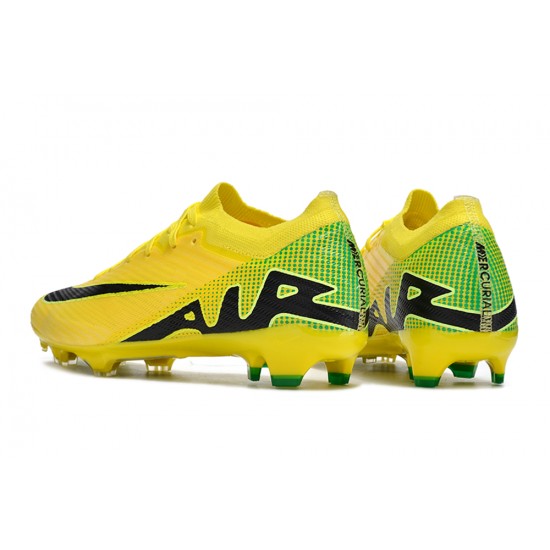 Cheap Nike Air Zoom Mercurial Vapor 15 Elite FG Low Soccer Shoes Yellow Black Sale