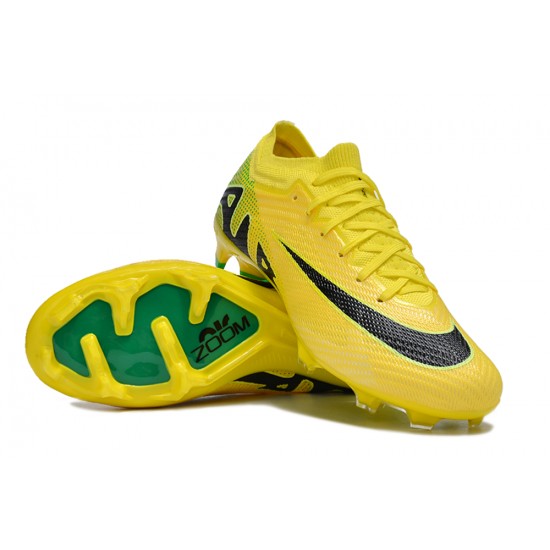 Cheap Nike Air Zoom Mercurial Vapor 15 Elite FG Low Soccer Shoes Yellow Black Sale