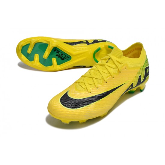 Cheap Nike Air Zoom Mercurial Vapor 15 Elite FG Low Soccer Shoes Yellow Black Sale