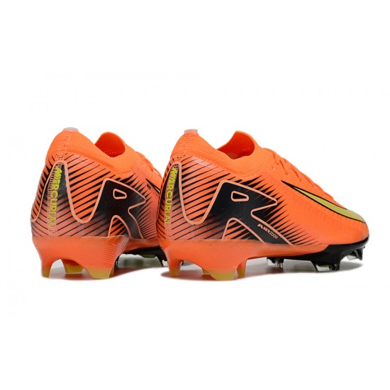 Cheap Nike Air Zoom Mercurial Vapor 16 Elite FG Low Orange Black Yellow Soccer Shoes Sale