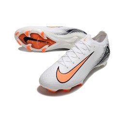 Nike Air Zoom Mercurial Vapor 16 Elite FG Low White Black Orange Soccer Shoes 