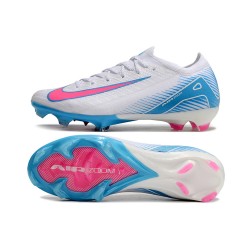 Nike Air Zoom Mercurial Vapor 16 Elite FG Low White Pink Blue Soccer Shoes