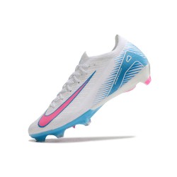 Nike Air Zoom Mercurial Vapor 16 Elite FG Low White Pink Blue Soccer Shoes