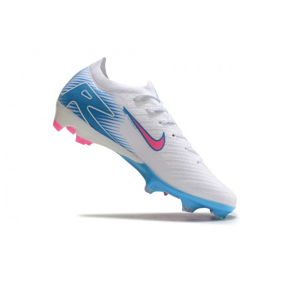 Cheap Nike Air Zoom Mercurial Vapor 16 Elite FG Low White Pink Blue Soccer Shoes Sale