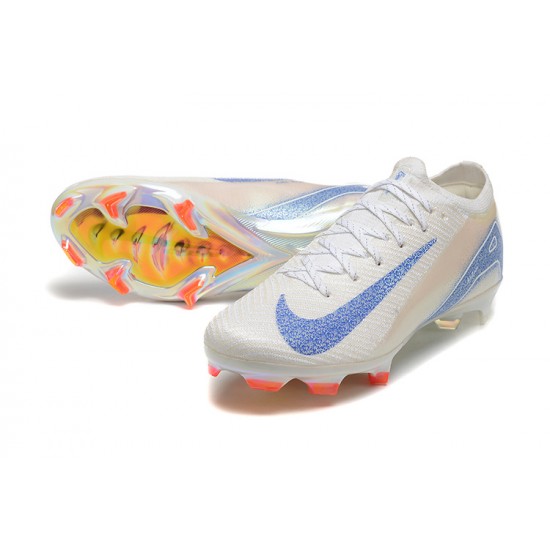 Cheap Nike Air Zoom Mercurial Vapor 16 Elite FG Low Yellow White Blue Soccer Shoes Sale