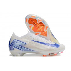 Nike Air Zoom Mercurial Vapor 16 Elite FG White Blue Low Soccer Shoes