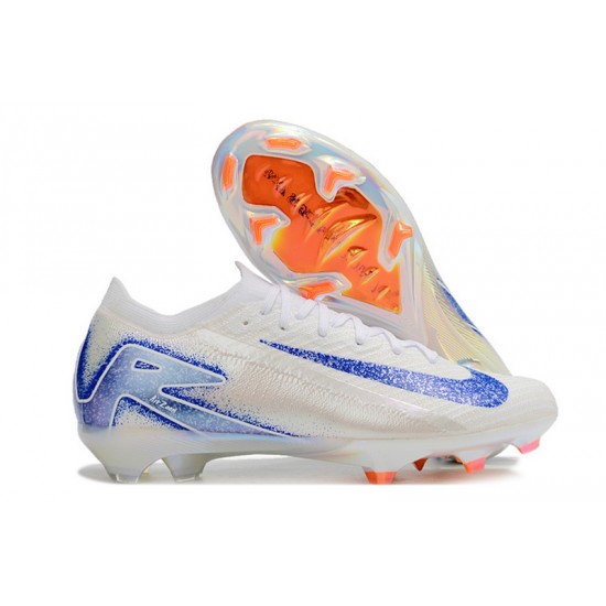 Cheap Nike Air Zoom Mercurial Vapor 16 Elite FG White Blue Low Soccer Shoes Sale