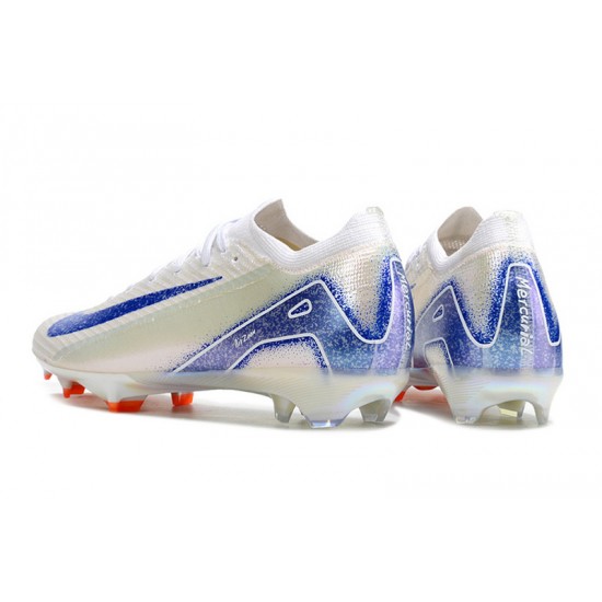 Cheap Nike Air Zoom Mercurial Vapor 16 Elite FG White Blue Low Soccer Shoes Sale