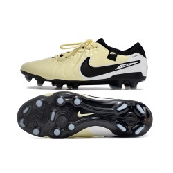 Nike Tiempo Legend 10 Elite FG Beige Black White Low Soccer Shoes