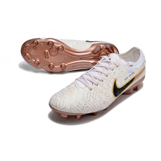 Cheap Nike Tiempo Legend 10 Elite FG Brown White Black Low Soccer Shoes Sale