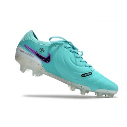 Nike Tiempo Legend 10 Elite FG Ltblue Purple Black Low Soccer Shoes