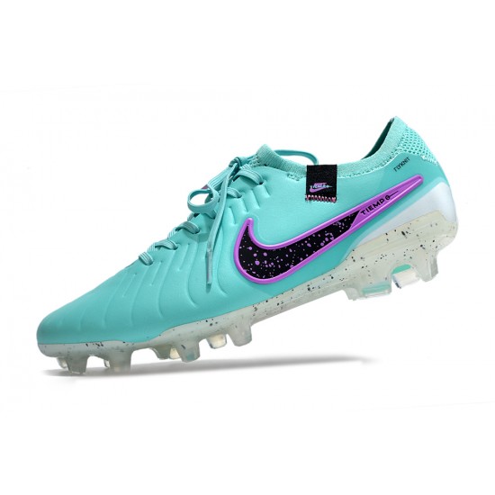 Cheap Nike Tiempo Legend 10 Elite FG Ltblue Purple Black Low Soccer Shoes Sale