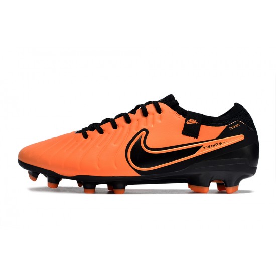 Cheap Nike Tiempo Legend 10 Elite FG Orange Black Low Soccer Shoes Sale