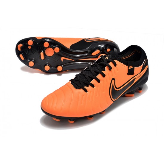 Cheap Nike Tiempo Legend 10 Elite FG Orange Black Low Soccer Shoes Sale