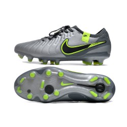 Nike Tiempo Legend 10 Elite FG Silver Green Black Green Low Soccer Shoes