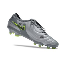 Nike Tiempo Legend 10 Elite FG Silver Green Black Green Low Soccer Shoes