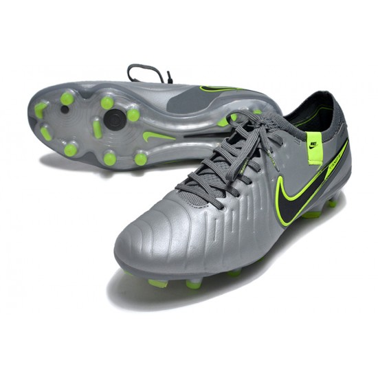 Cheap Nike Tiempo Legend 10 Elite FG Silver Green Black Green Low Soccer Shoes Sale