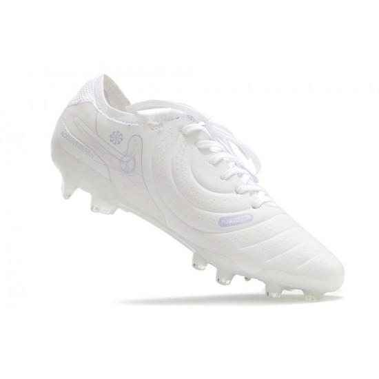 Cheap Nike Tiempo Legend 10 Elite FG White Beige Low Soccer Shoes Sale