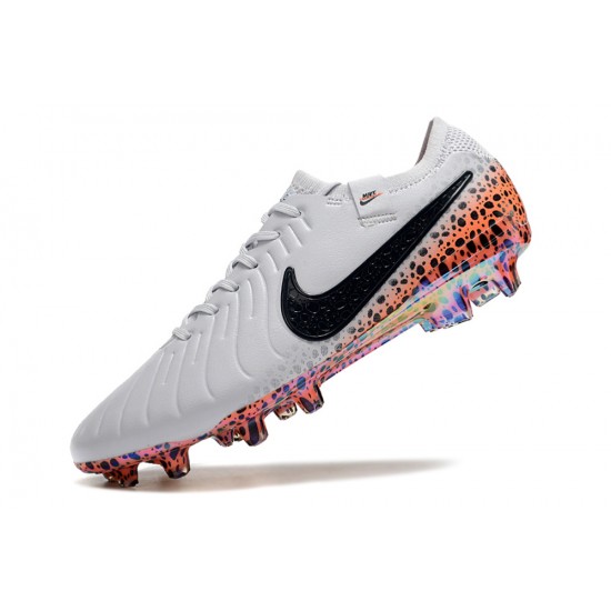 Cheap Nike Tiempo Legend 10 Elite FG White Black Gold Low Soccer Shoes Sale