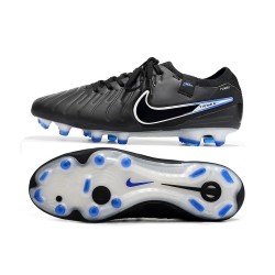 Nike Tiempo Legend 10 Elite FG White Blue Black Low Soccer Shoes