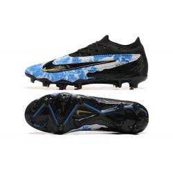 Nike Phantom GX Elite FG Grey Black Ltblue Low Soccer Shoes