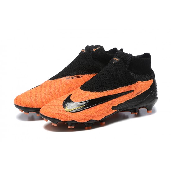 Cheap Nike Phantom GX Elite FG High Top Soccer Shoes Orange Black Sale