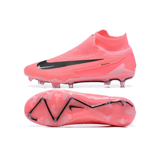 Cheap Nike Phantom GX Elite FG High Top Soccer Shoes Pink Black Sale