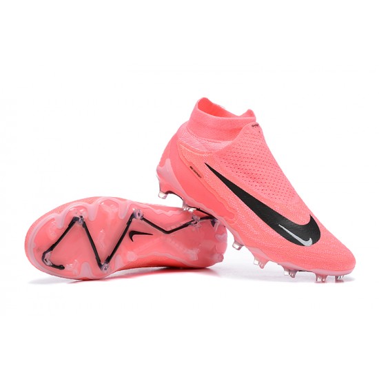 Cheap Nike Phantom GX Elite FG High Top Soccer Shoes Pink Black Sale