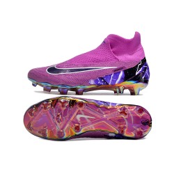 Nike Phantom GX Elite FG High Top Soccer Shoes Purple Black 