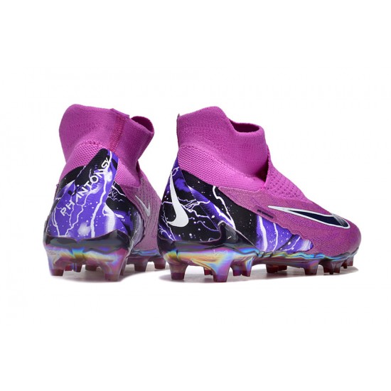 Cheap Nike Phantom GX Elite FG High Top Soccer Shoes Purple Black Sale