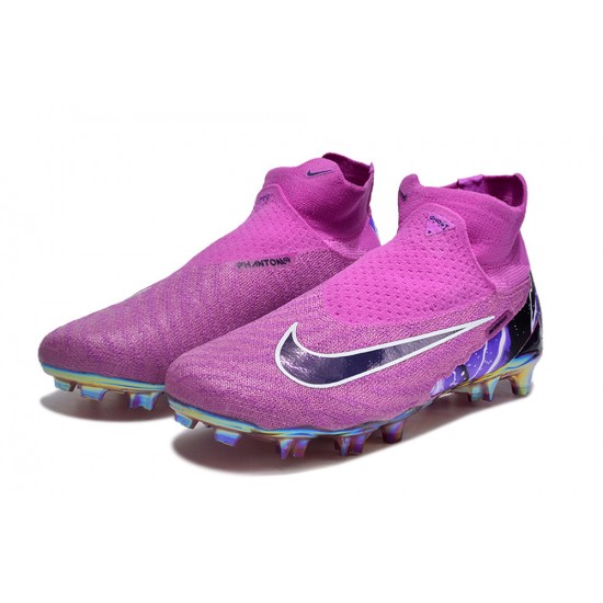 Cheap Nike Phantom GX Elite FG High Top Soccer Shoes Purple Black Sale