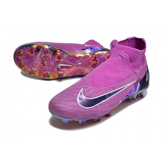 Cheap Nike Phantom GX Elite FG High Top Soccer Shoes Purple Black Sale