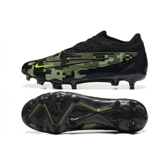 Cheap Nike Phantom GX Elite FG Low Soccer Shoes Black Green Sale